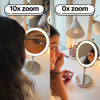 LumiGlow Pro intelligent sminkspegel med justerbart LED-ljus och 10x förstoring