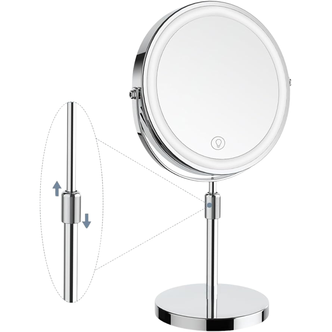 LumiGlow Pro intelligent sminkspegel med justerbart LED-ljus och 10x förstoring