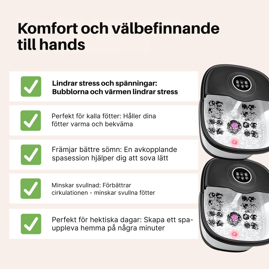Bubble Spa – Elektrisk fotmassageapparat med bubbelbad