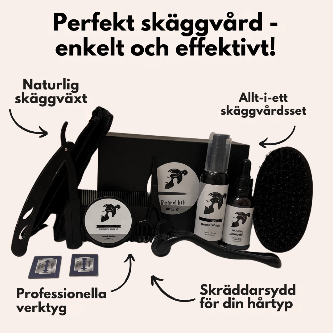 Skäggvårdskit (Perfekt för mannen) – Komplett skäggvårdspaket