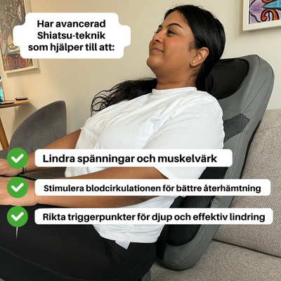 ShiatsuComfort+ – Elektrisk massagestol med Shiatsu-funktion