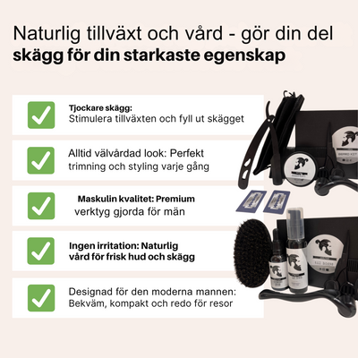 Skäggvårdskit (Perfekt för mannen) – Komplett skäggvårdspaket