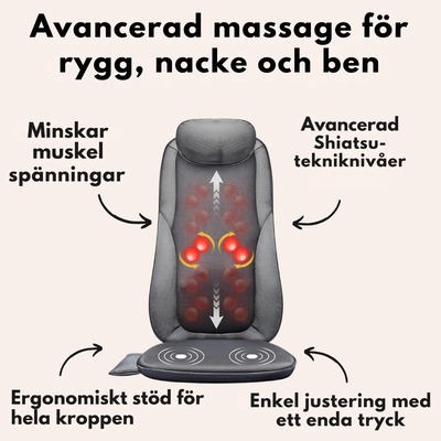 ShiatsuComfort+ – Elektrisk massagestol med Shiatsu-funktion