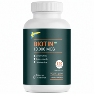 AVA Biotin 10 000 MCG – Högdoserade biotintabletter för friskt hår, hud och naglar, 120 veganska tabletter
